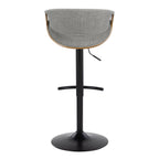 Curvo - Mid Century Modern Adjustable Barstool With Swivel & Rounded T Footrest (Set of 2)