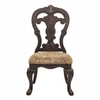 Elegant Style Beautiful Side Chairs 2 Piece Set Cherry With Tipping Fabric Upholstered Traditional Dining Furniture - Cherry