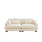 Modern Oversize Sofa With Cloud Like Comfort, Featuring Waist And Throw Pillows