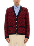 Valentino Men Cardigan With "Toute La V" Pattern