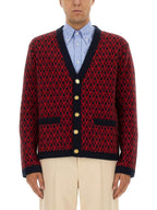 Valentino Men Cardigan With "Toute La V" Pattern