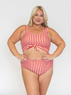Red Stripe Knotted One-Piece