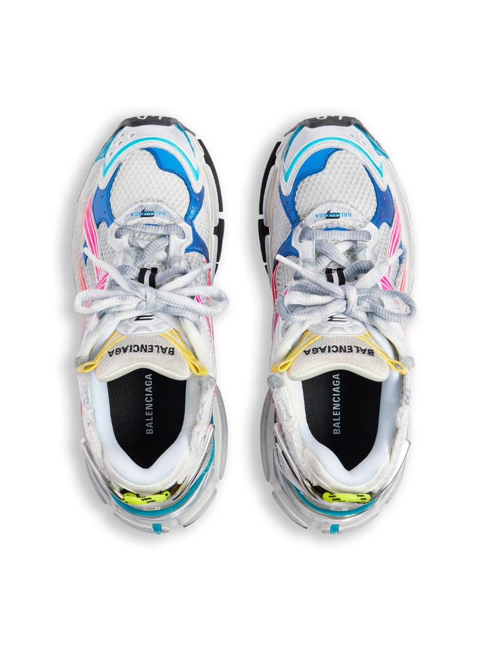 Balenciaga Women Mesh And Nylon Multicolor Worn-Out Effect Runner Sneakers