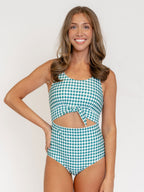 Juniper Gingham Knotted One-Piece