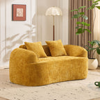 Curved 2 Person Compress Sofa With Armrests, Includes Pillows