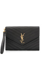 Saint Laurent Women Cassandre Matelassé Flap Pouch In Grain De Poudre Leather