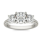 2 CTW AGI Certified Lab Grown Diamond (G-VS) Three Stone Engagement Ring in Choice of 14K Yellow or 14k White Gold
