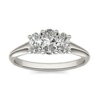 1 CTW Oval Lab Grown Diamond Three Stone Engagement Ring 14K White Gold (G-VS)