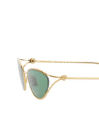 Bottega Veneta Women Green Sunglasses With Cat-Eye Design And Knot Detail On The Temples In Metal Woman