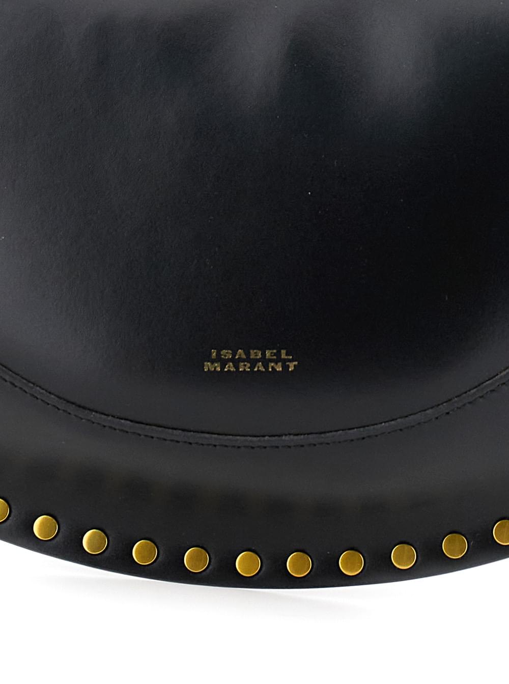 Isabel Marant Women Shoulder Bag 'Naoko' With Removable Strap And Logo Lettering Embossed On The Front In Black Leather For Women