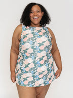 Bouquet Boat-Neck Swim Dress