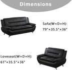 Leather Couches For Living Room Black Sofa And Loveseat Set