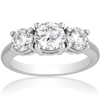 2 CTW AGI Certified Lab Grown Diamond (G-VS) Three Stone Engagement Ring in Choice of 14K Yellow or 14k White Gold