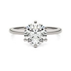 2 CTW Round Lab Grown Diamond Six Prong Solitaire Engagement Ring - G-VS Clarity, AGI Certified, 14K White Gold
