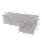Upholstered L-Shaped Modular Sectional Sofa With Chaise, Wave-Shaped Armrest