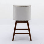 Counter Height Swivel Barstools, 26'' H Seat Height Upholstered Bar Stools (Set of 2), Fabric