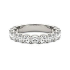 2 1/15 CTW Lab Grown Round Cut Diamond Half Eternity Ring in 14K White Gold - G-VS