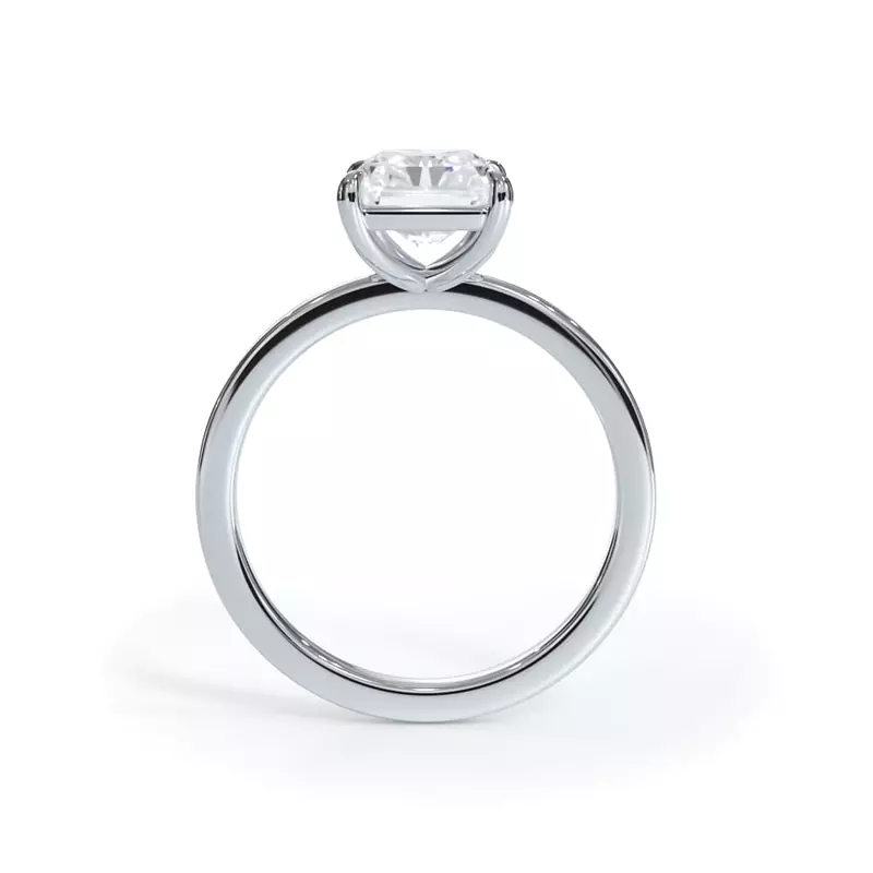 AGI Certified 2 CTW Lab-Grown Emerald Cut Diamond Solitaire Engagement Ring in 14K White Gold – G-VS Clarity
