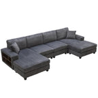 U-Shaped Convertible Sofa, 4 Seater Large Living Room Lounge