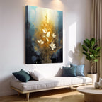 Golden Glow Elegant Flower Wall Art