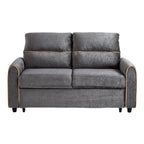 Pull Out Sofa Bed With Adjustable 3 Position Backrest, USB Charging Ports, Side Pockets