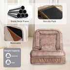 Upholstered Human Dog Bed And Pets, Bean Bag Floor Sofa With Massage Pillow, 5 Adjustable Positions & 2 Soft Pillows