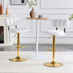 Adjustable Height Bar Stools & Footrest For Kitchen Island (Set of 2)