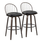 Riley - Industrial / Urban Fixed Height Barstool With Swivel With Removable Cushion (Set of 2)