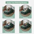 Oversized Chaise Lounge Chair Cozy Cloud Couch With 3 Throw Pillows And Wide Armrest