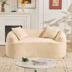 Curved 2 Person Compress Sofa With Armrests, Includes Pillows