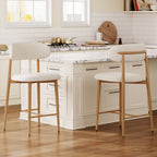 Upholstered Counter Height Bar Stools For Kitchen Island (Set of 2) - Beige