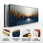 Golden Forest Reflection Abstract Wall Art