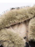Men's Faux Fur Hooded Zip Up Jacket