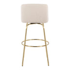 Toriano - Contemporary Fixed Height Barstool With Swivel And Round Footrest (Set of 2)