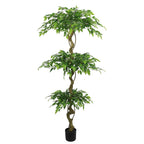 Artificial Ficus Tree With Pot For Home Decor Indoor Plant - Green