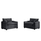 Modern Classic Fabric Single Chair Deep Seat Sofa With Pillow