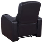 Upholstered Recliner With Cup Holder Comfort Lounge Chair - Black