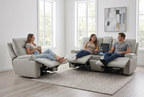 Atlas Fog Zero Gravity Power Reclining Sofa w/ Fridge