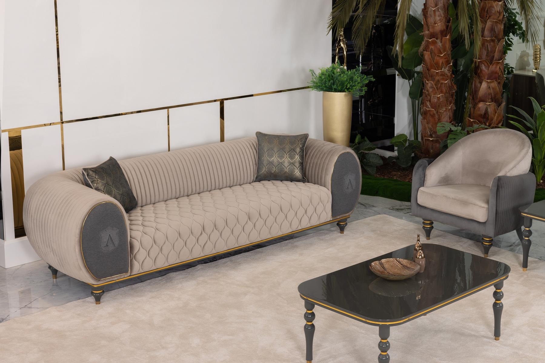 Capella Beige/Gray Living Room Set