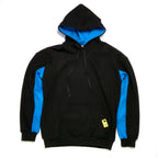 Paneled Pullover Hoodie - Azure / Black
