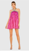 Mac Duggal 10996 Hot Pink Embellished Halter Trapeze Dress Sz 2 NWT
$458