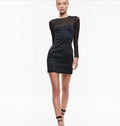 Alice + Olivia Takako Mesh
Long Sleeve Mini Dress Black Sz 2