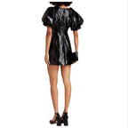 A.L.C. Park Crinkled Faux Leather
Mini Dress Black Size 4 $495