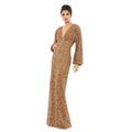 MAC DUGGAL
Sequined Puff Sleeve V Neck
Gown #10791 Bronze Sz 4 $498