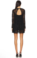 Amanda Uprichard Monet Dress Black Lace Long Sleeve Mini Size Small