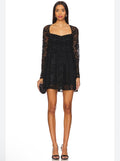 Amanda Uprichard Monet Dress Black Lace Long Sleeve Mini Size Small