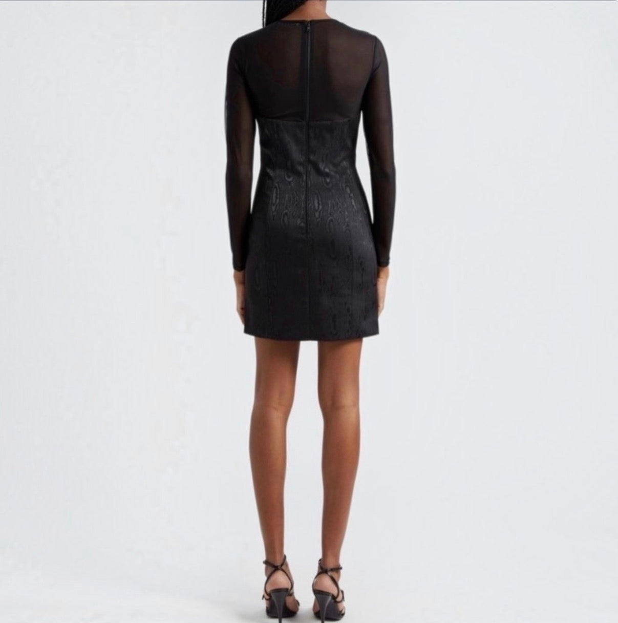 Alice + Olivia Takako Mesh
Long Sleeve Mini Dress Black Sz 2