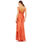 Mac Duggal 68551 Ruffle Slit High
Waist Dress Sz 2 color Spice Sz 2 $398