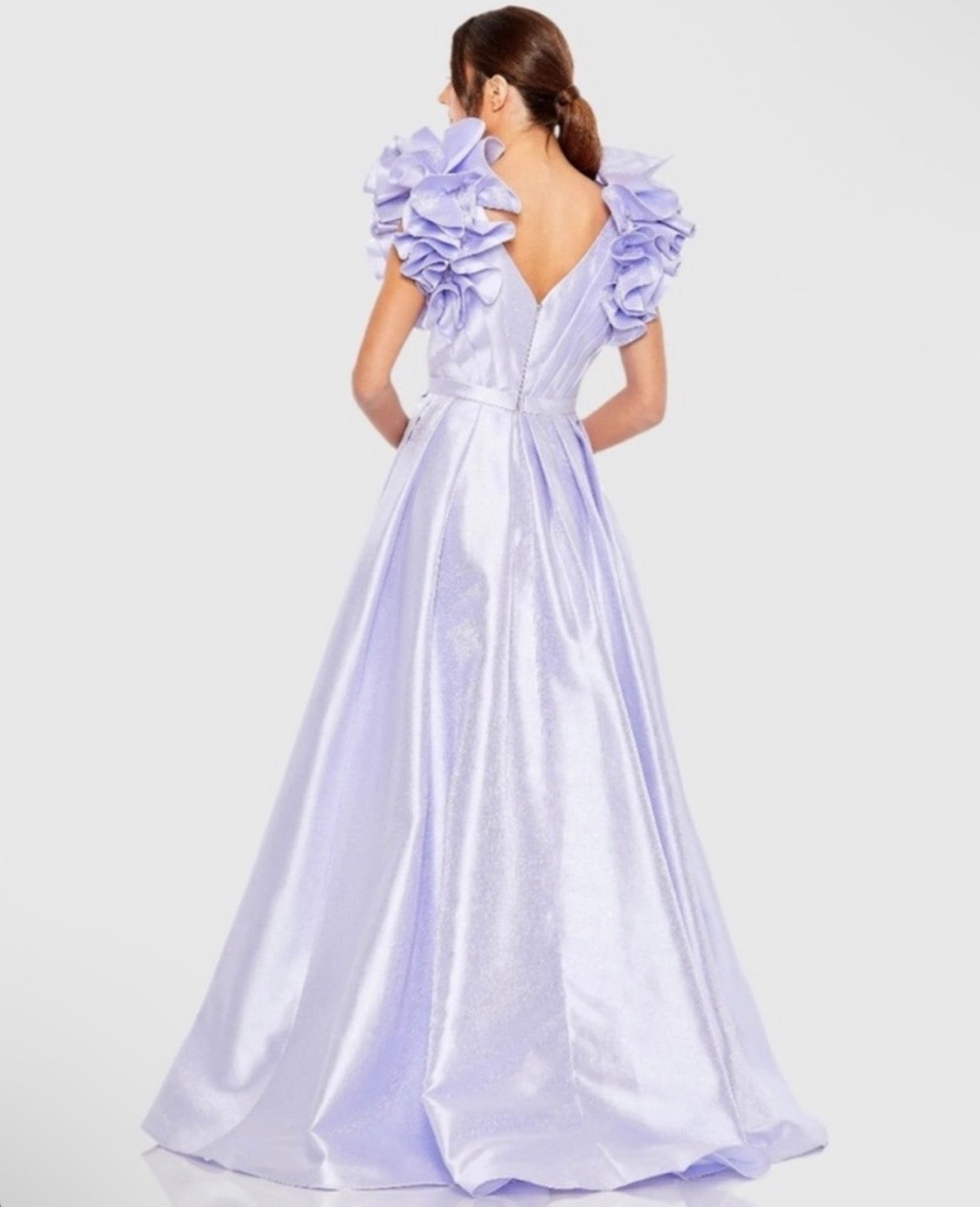Mac Duggal Ruffle Flutter Sleeve 20522 Periwinkle Dress
Gown Sz 2 $698