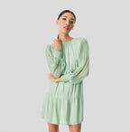 Alice + Olivia Antonette Crew Neck Mini Dress Color: Sea-foam Sz XS